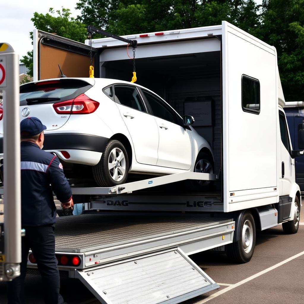Loading vehicle onto trailer